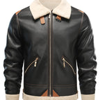 Men's Faux Leather Shearling-Style Jacket