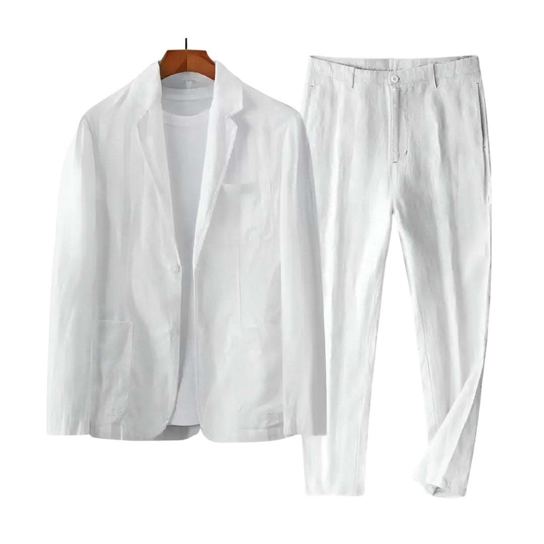 Men's Linen Blazer and Trousers Suit