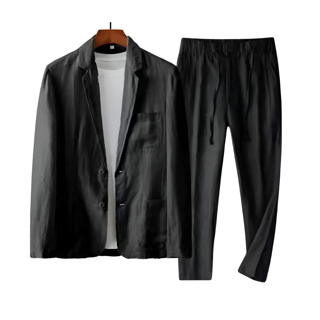 Men's Linen Blazer and Trousers Suit