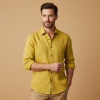 Men's Long-Sleeve Linen Shirt – Relaxed Vintage Cut