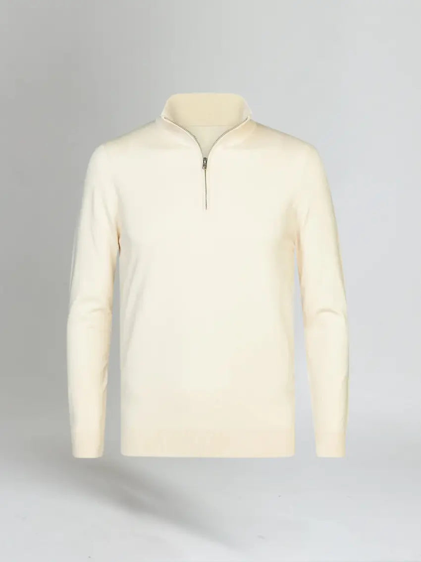 Men's White Half-Zip Sweatshirt
