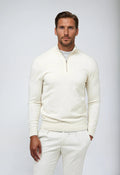 Men's White Half-Zip Sweatshirt