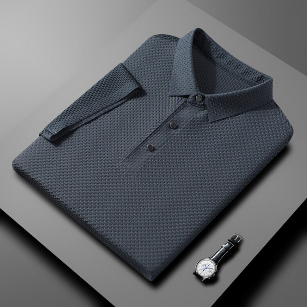 Men's Button-neck Polo Shirt – Black