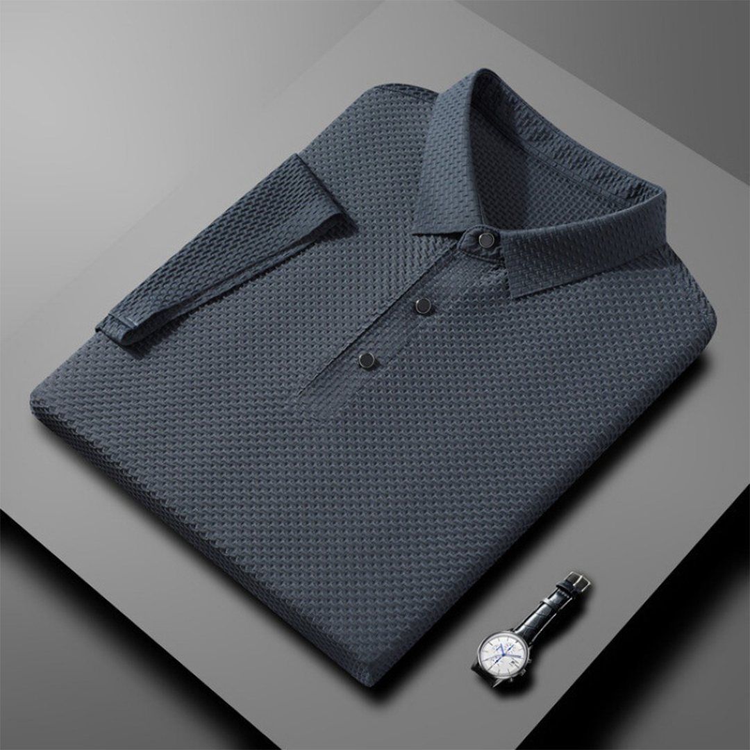 Men's Button-neck Polo Shirt – Black