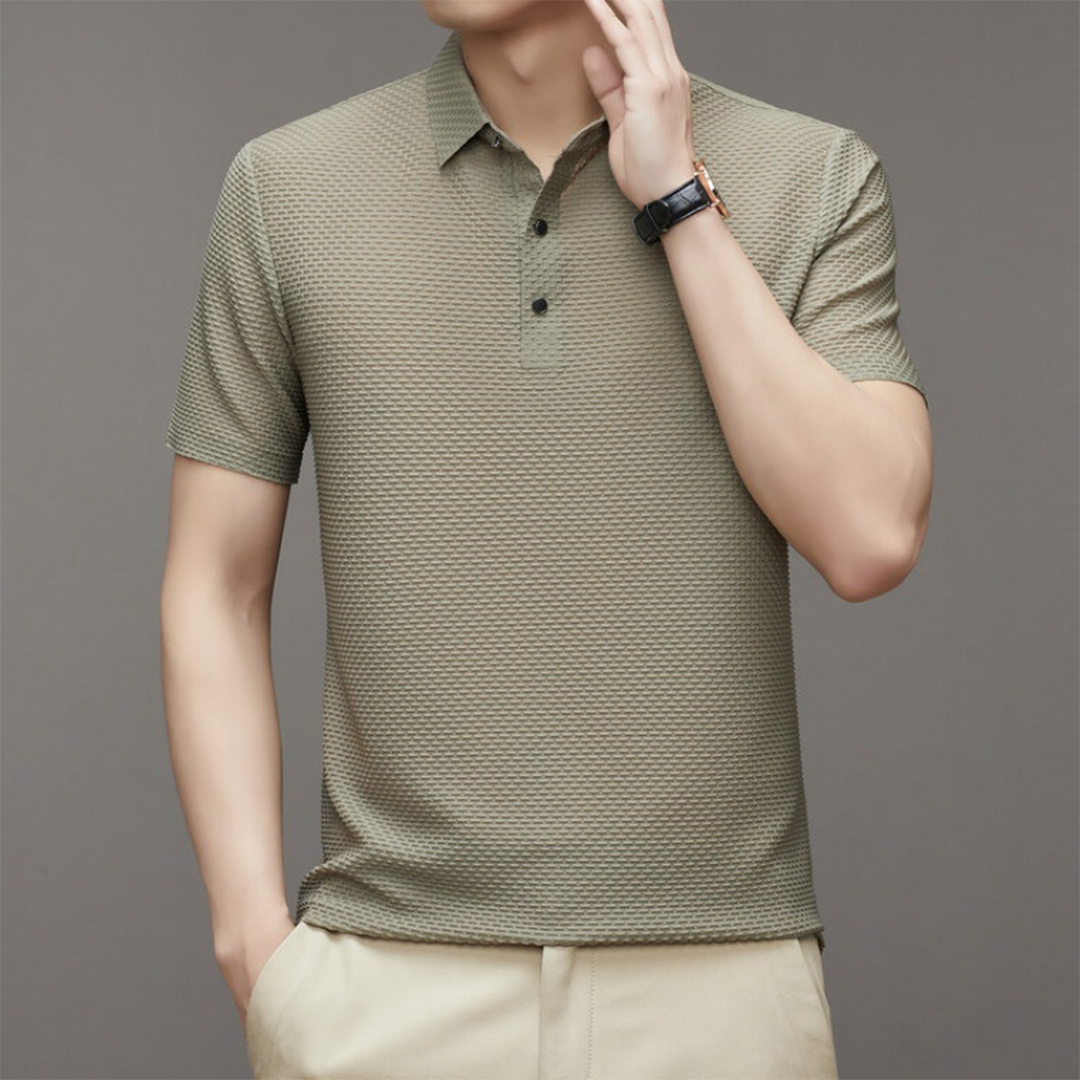 Men's Button-neck Polo Shirt – Black