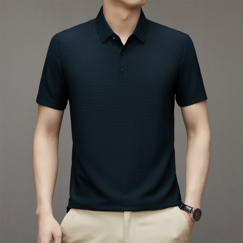 Men's Button-neck Polo Shirt – Black