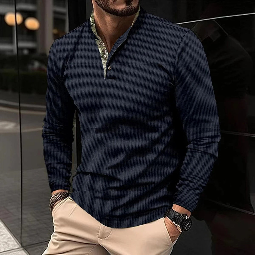 Men's Button-neck Polo Shirt