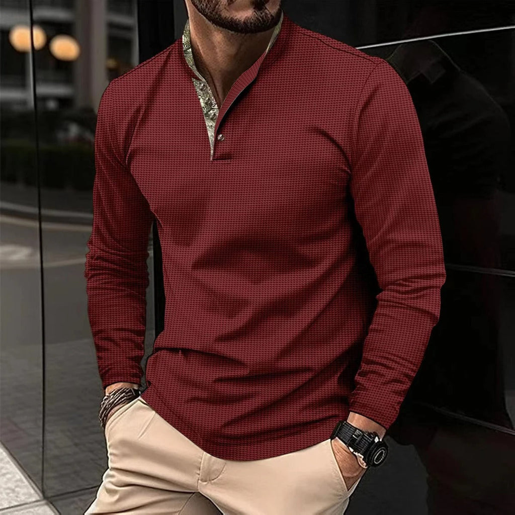 Men's Button-neck Polo Shirt