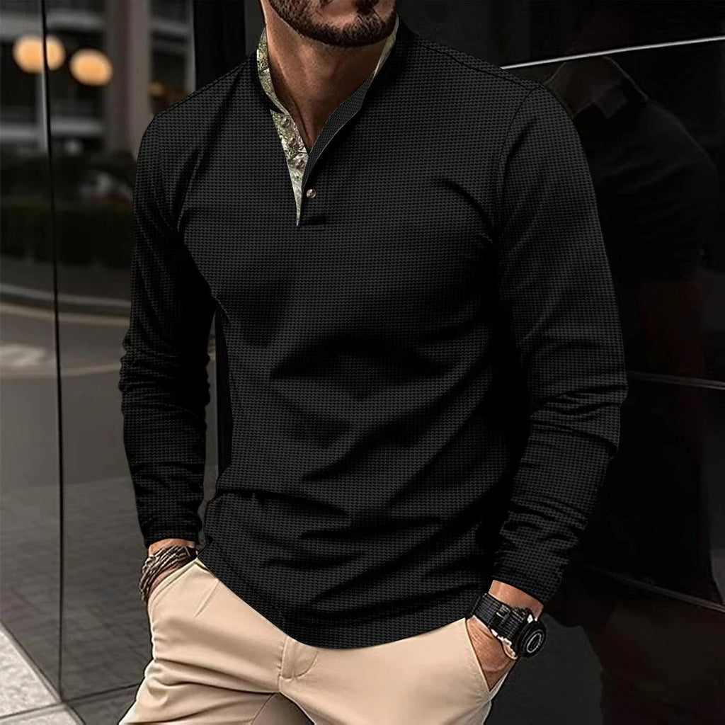 Men's Button-neck Polo Shirt