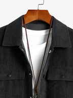 Men's Ribbed Corduroy Jacket with Chest Pockets