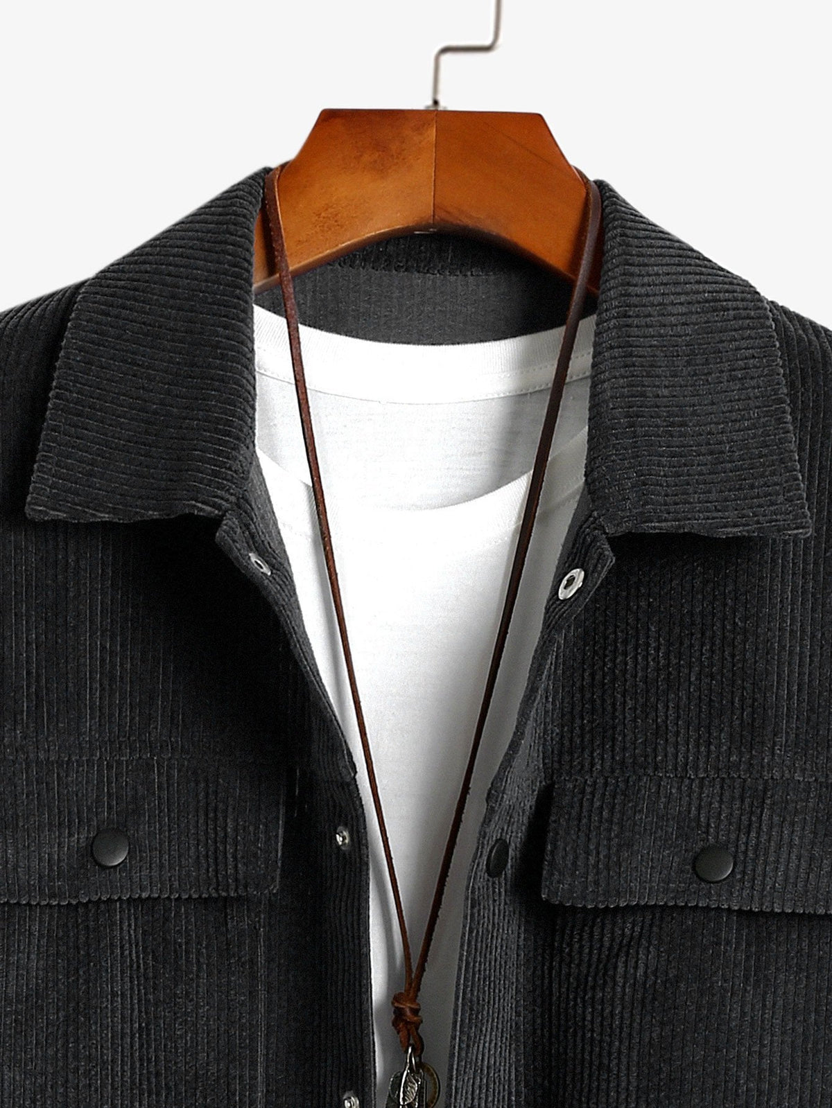 Men's Ribbed Corduroy Jacket with Chest Pockets