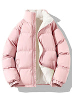 Men's Sherpa-Lined Puffer Jacket with High Collar