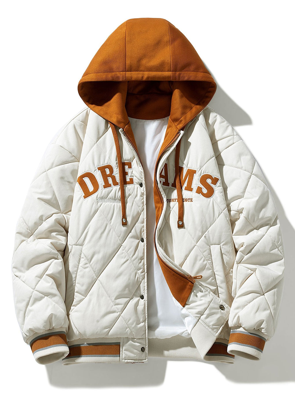 Men's Quilted Hooded Varsity Jacket – Warm Diamond Padded Baseball