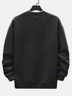 Men's Geometric Jacquard Sweatshirt – Relaxed Fit Textured Crew Neck