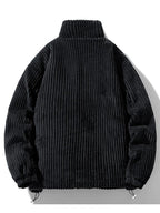 Men's Quilted-Lined Corduroy Jacket with High Collar
