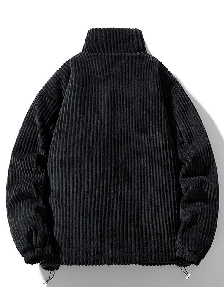 Men's Quilted-Lined Corduroy Jacket with High Collar