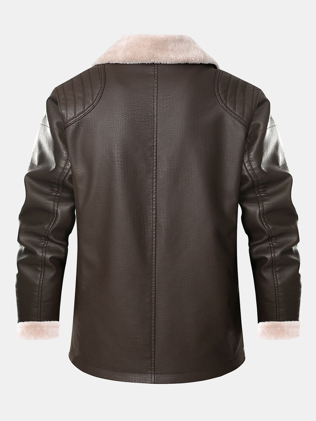 Men's Faux Leather Blazer with Faux Fur Lining