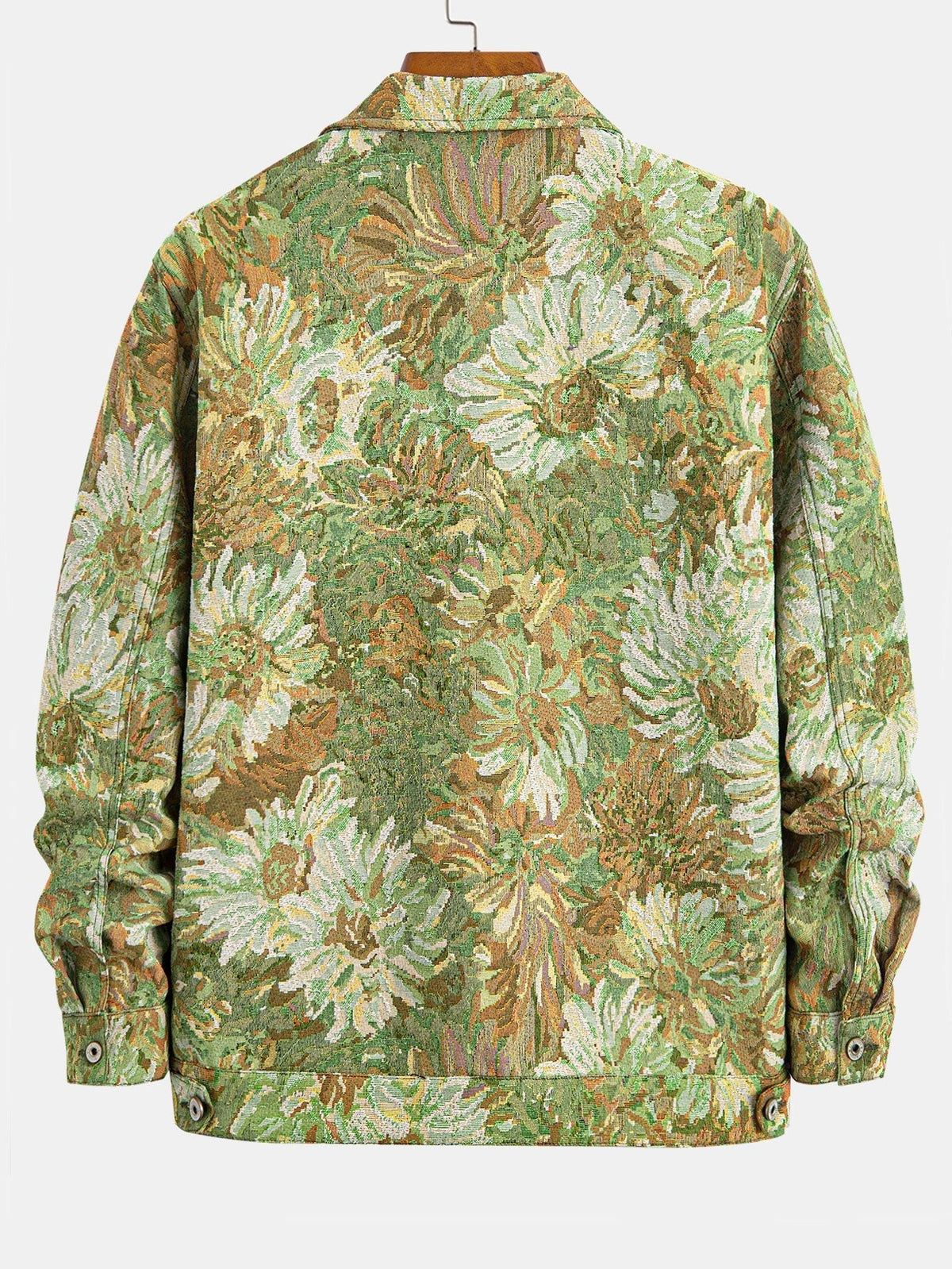 Men's Painted Floral Print Jacket – Vintage Botanical Pattern Button-Up