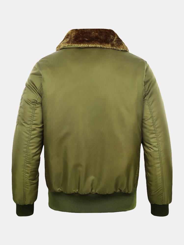 Men's Quilted-Lined Bomber Jacket with Faux Fur Collar