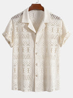 Men's Open-Knit Shirt and Trouser Summer Set