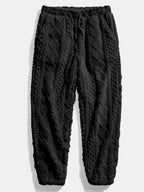 Men's Textured Teddy Tracksuit – Relaxed Hoodie and Joggers