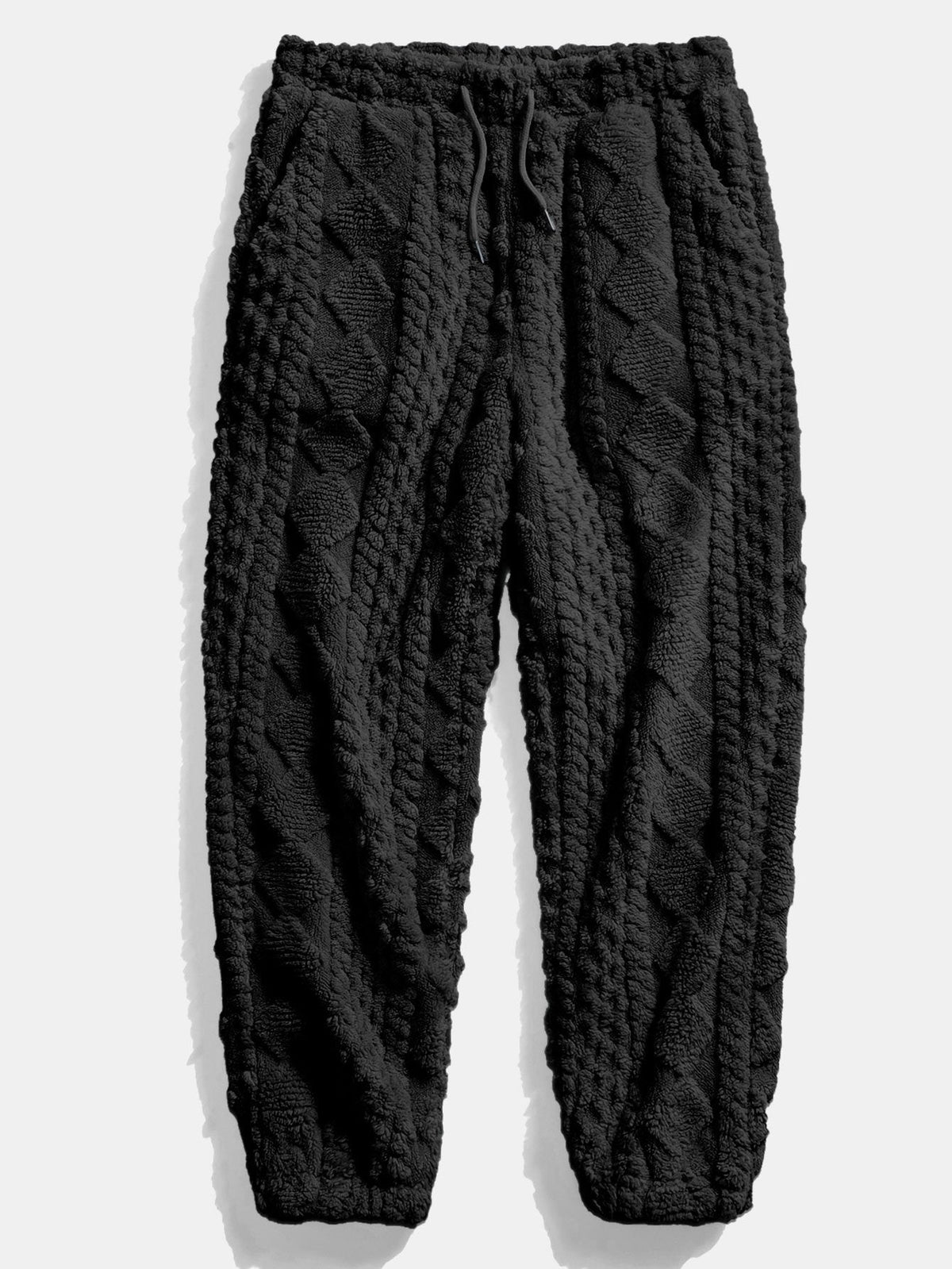 Men's Textured Teddy Tracksuit – Relaxed Hoodie and Joggers