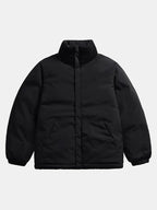 Men's Teddy Fleece Puffer Jacket – Padded High Collar Zip-Up Winter