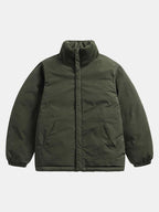 Men's Teddy Fleece Puffer Jacket – Padded High Collar Zip-Up Winter