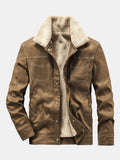 Men's Faux Suede Teddy-Lined Utility Jacket