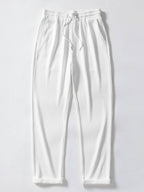 Men's Knitted Button-Up Shirt and Straight-Leg Trousers Set