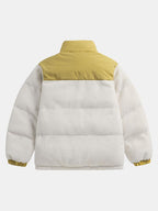 Men's Teddy Fleece Puffer Jacket – Padded High Collar Zip-Up Winter
