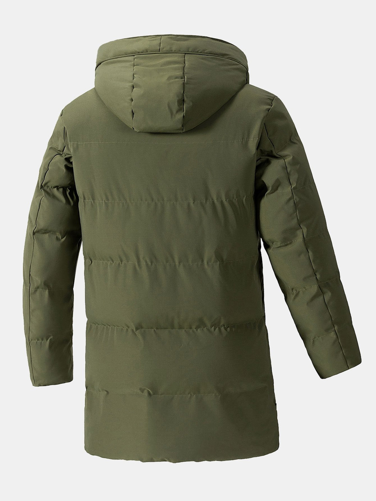Men's Long Hooded Puffer Parka Coat – Warm Padded Winter Outerwear