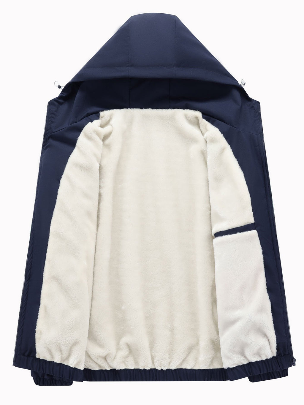 Men's Teddy Fleece-Lined Hooded Windbreaker Jacket