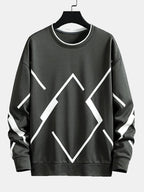 Men's Geometric Print Crew Neck Sweatshirt