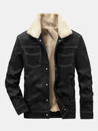 Men's Faux Suede Teddy-Lined Utility Jacket