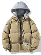 Men's Padded Puffer Jacket with Detachable Hood