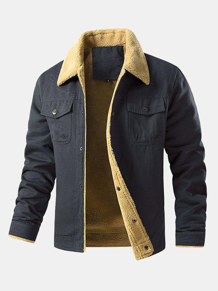 Men's Sherpa-Lined Cotton Jacket and Cargo Jogger Set