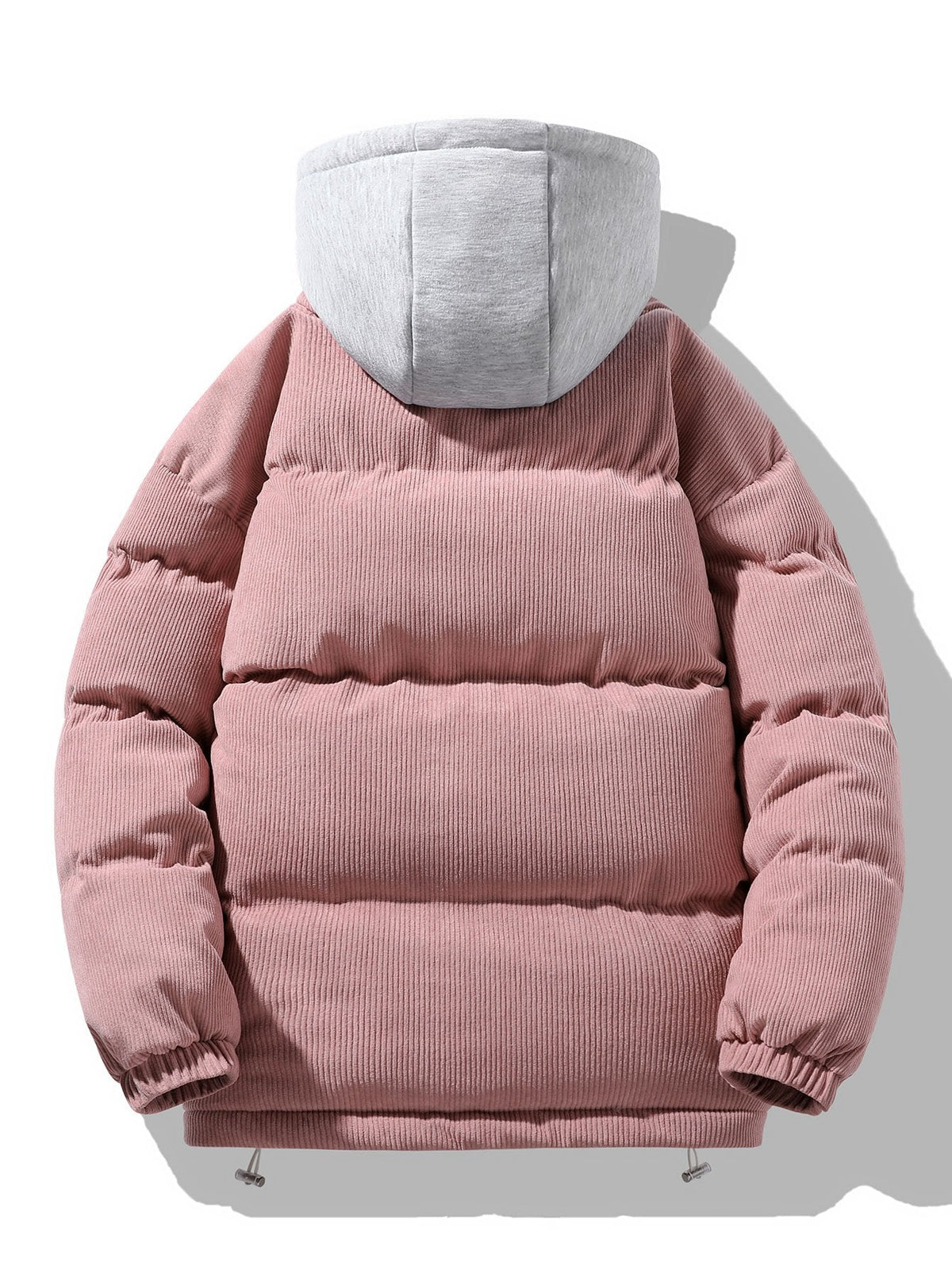 Men's Corduroy Hooded Puffer Jacket – Warm Padded Winter Outerwear