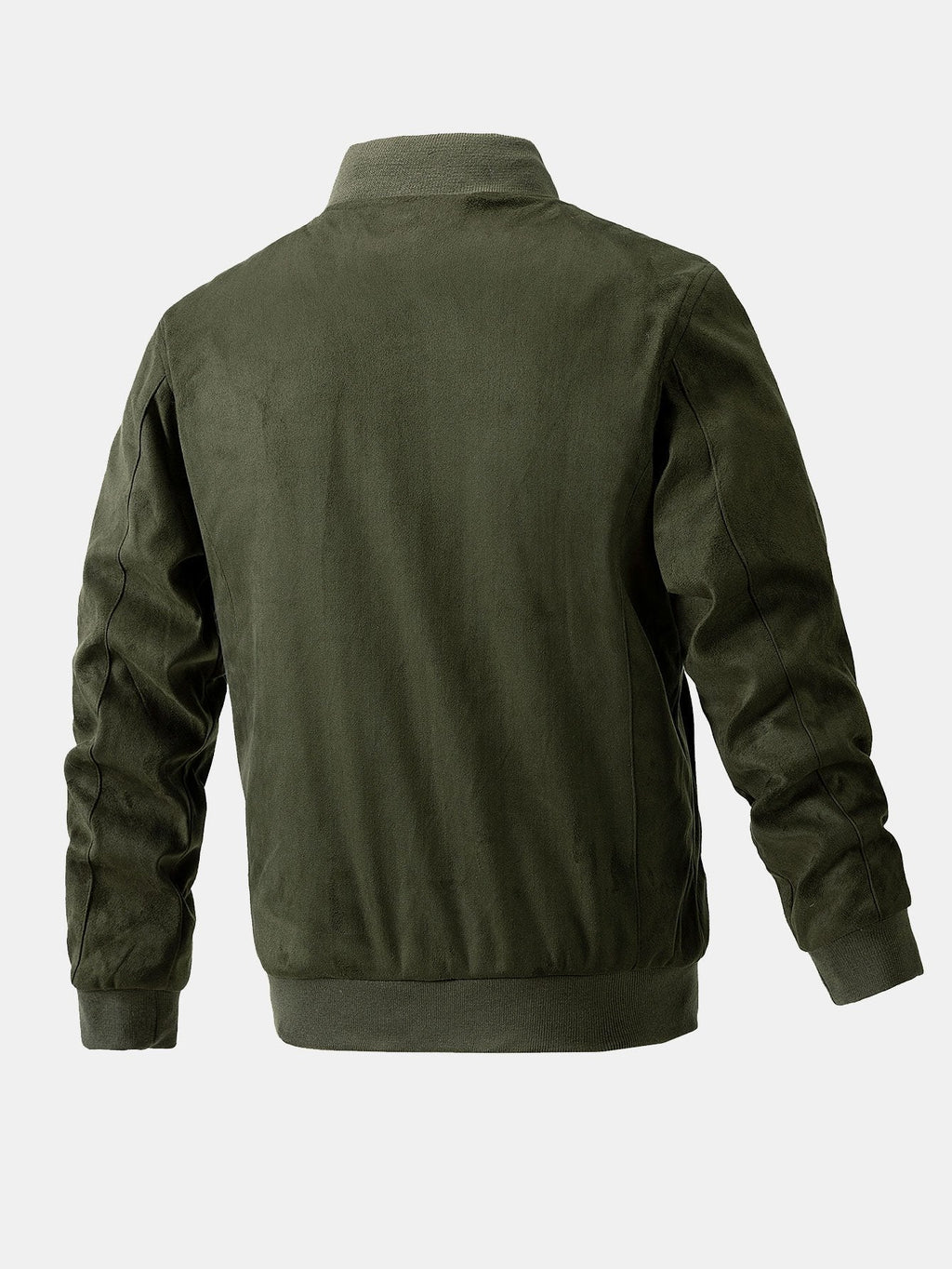 Men's Faux Suede Bomber Jacket – Quilted-Lined Zip-Up Outerwear