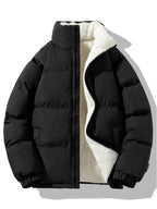 Men's Sherpa-Lined Puffer Jacket with High Collar