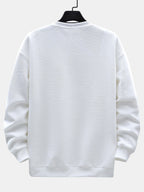 Men's Geometric Jacquard Sweatshirt – Relaxed Fit Textured Crew Neck