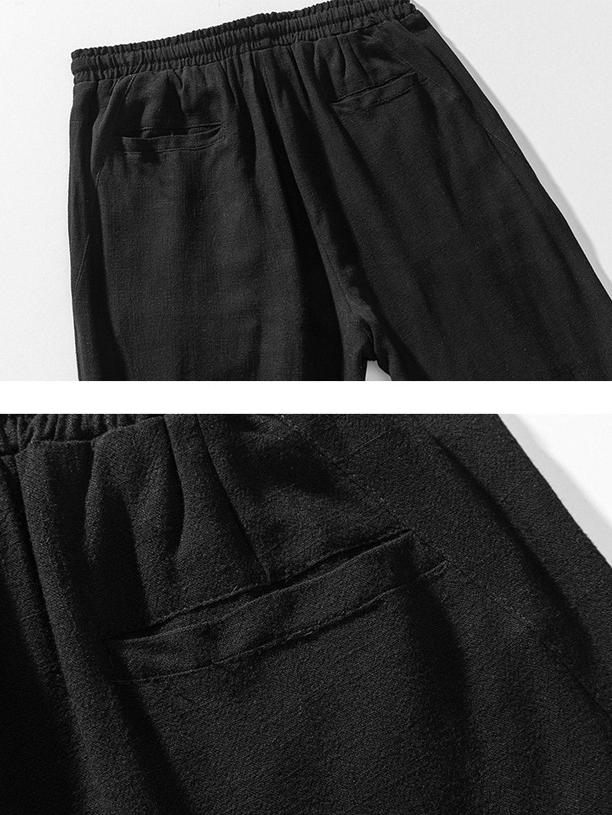 Men's Linen-Cotton Relaxed Trousers with Drawstring