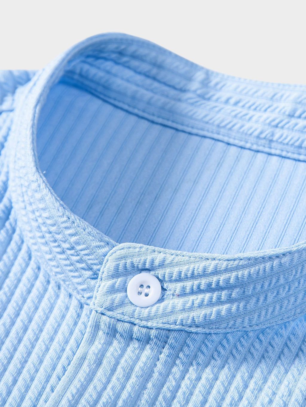 Men's Ribbed Stand Collar Shirt – Tailored Stretch Fit