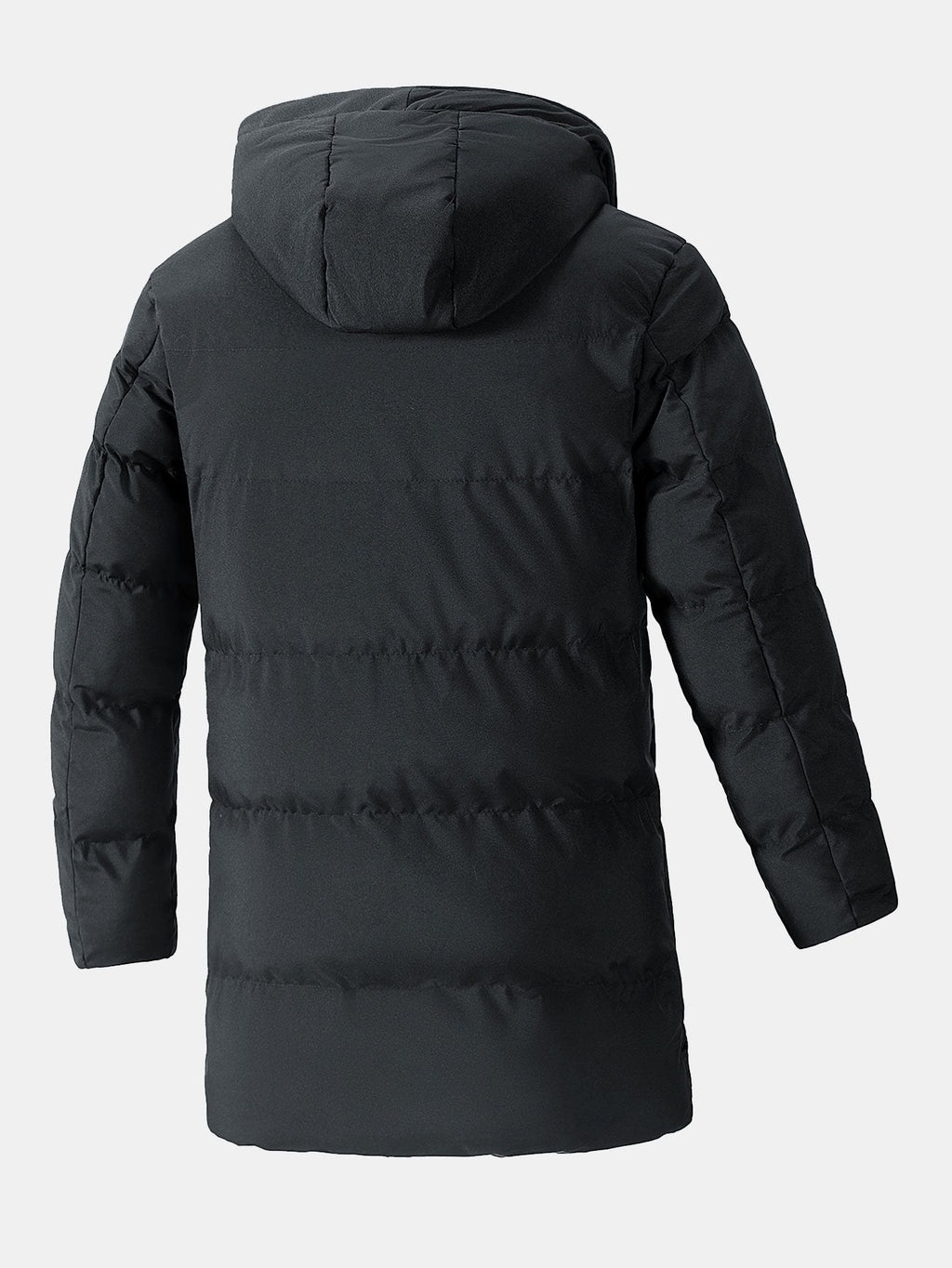 Men's Long Hooded Puffer Parka Coat – Warm Padded Winter Outerwear