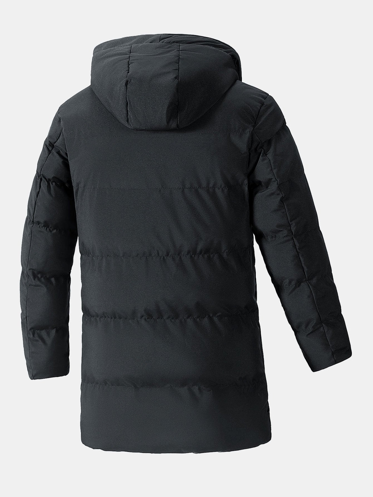 Men's Long Hooded Puffer Parka Coat – Warm Padded Winter Outerwear