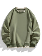 Men's Relaxed Fit Layered Crew Neck Sweatshirt