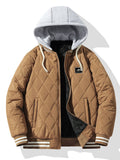 Men's Teddy-Lined Quilted Bomber Jacket – Diamond Stitched Winter Outerwear