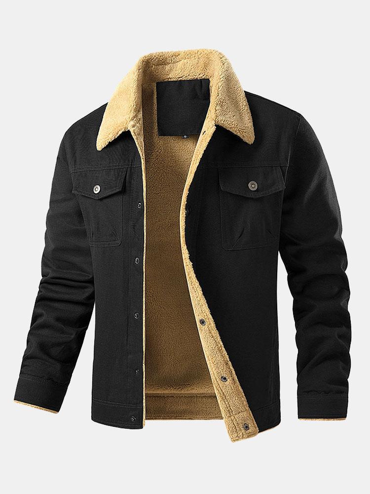 Men's Sherpa-Lined Cotton Jacket and Cargo Jogger Set