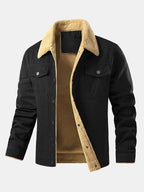 Men's Sherpa-Lined Cotton Jacket and Cargo Jogger Set