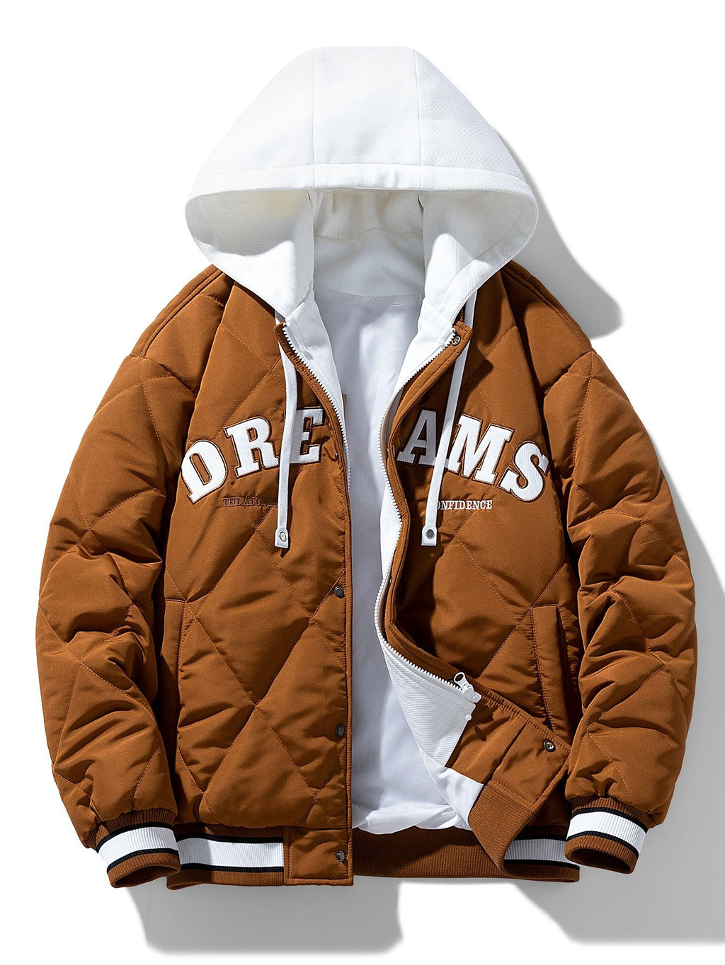 Men's Quilted Hooded Varsity Jacket – Warm Diamond Padded Baseball